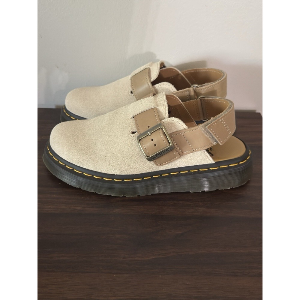 Dr. Martens Jorge II Unisex Casual Clog Shoes Tan Suede, Size Women's 7 Men's 6